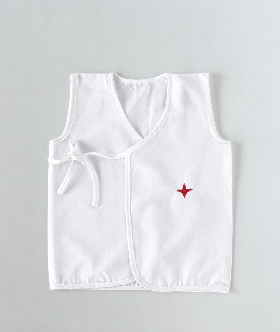Newborn Pure Cotton Jabla Set – Pack of 3 | Soft Sleeveless Tie-Closure Baby Vests