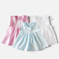 Pure Cotton Newborn Frocks – Pack of 3 | Soft & Feather Weight Sleeveless Dresses for Just Born Baby Girls(0-3 Months)