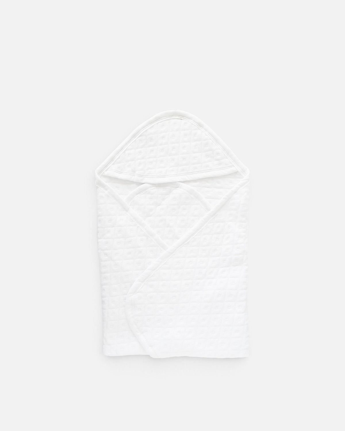 Newborn Hooded Cotton Towel | Receiving Blanket – Soft White Baby Bath Towel with Hood