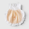 Pure Cotton Newborn Baby Girl Peach Frock – White & Peach Ruffle Dress | Soft, Breathable & Lightweight