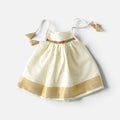 Newborn Kasavu Cotton Frock with Colorful Lace– Elegant Naming Ceremony |Traditional Festive Attire