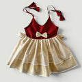 Maroon & Gold Traditional Tissue Frock for Newborn Baby Girls | Naming Ceremony, Onam & Festive Wear